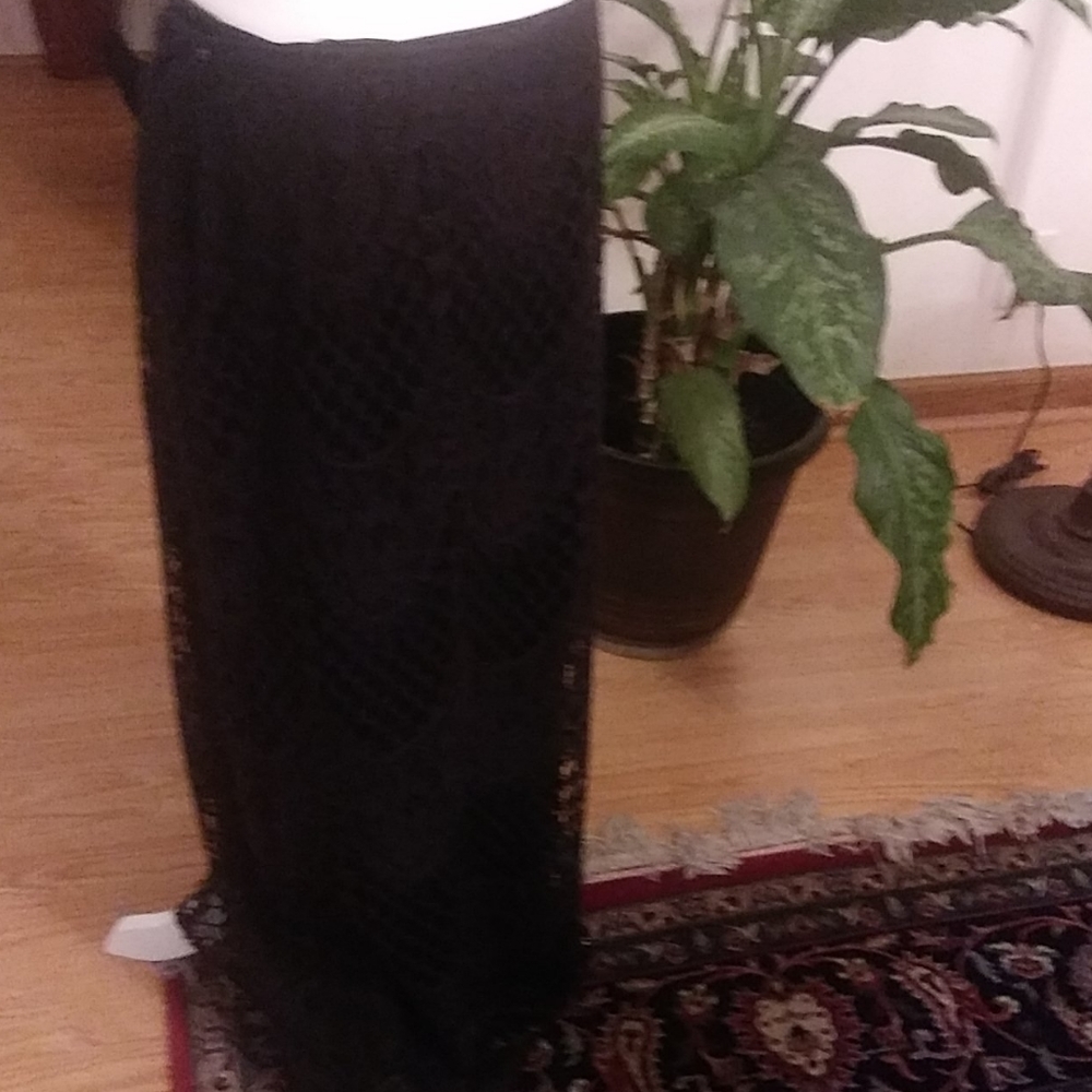 Katherine Barclay maxi black lace skirt